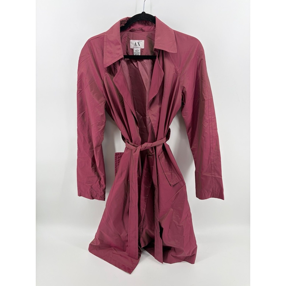 Armani Exchange Women's Rose-Trench Tie-Waist Robe, Size Small, Pre-Owned